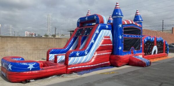 Bounce House/ obstacle course combo slide