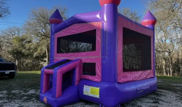 Pink and Purple Castle Tiny Indoor/Outdoor Bounce House - Image 5