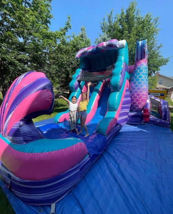 Mermaid bounce house combo slide