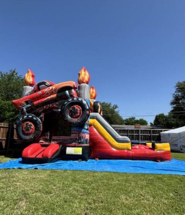 Monster Truck Bounce House Combo Slide