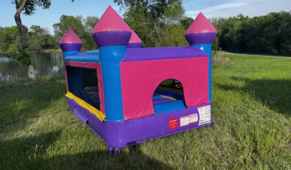 Pink and Purple Castle Tiny Indoor/Outdoor Bounce House - Image 4