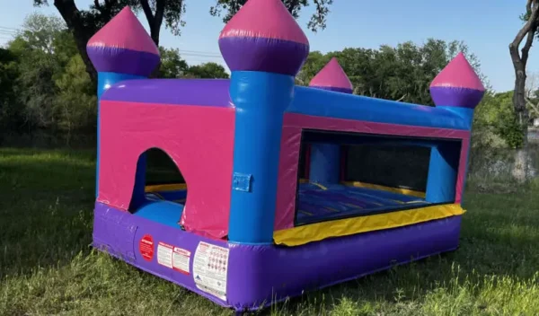 Pink and Purple Castle Tiny Indoor/Outdoor Bounce House - Image 6