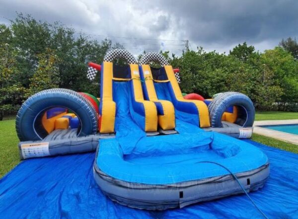 Waterslide obstacle course