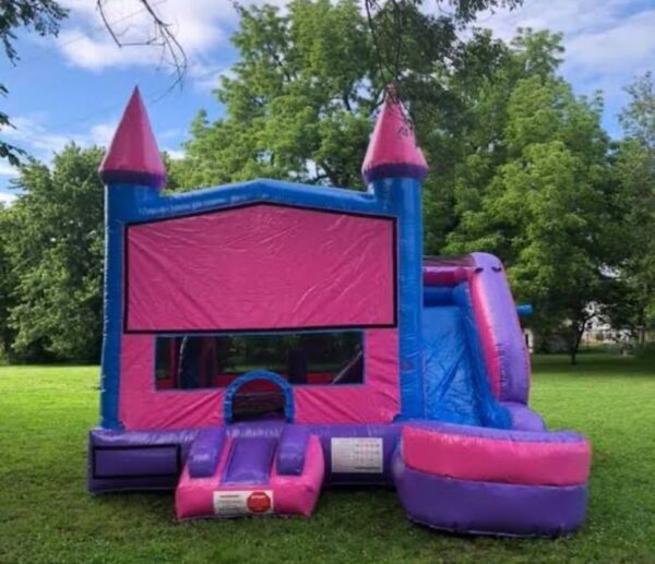 Pink bounce house combo