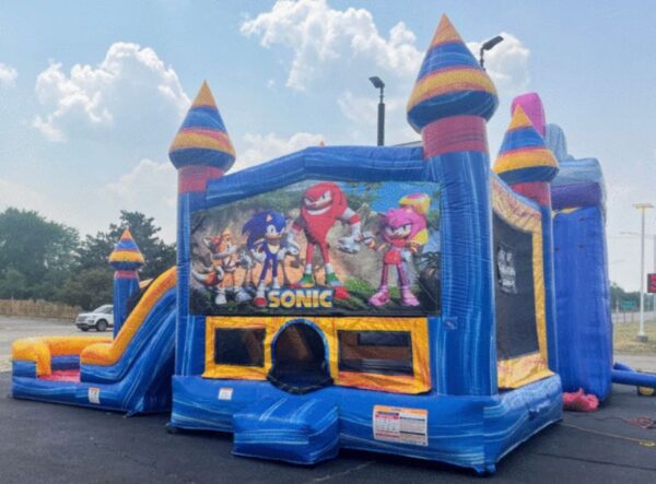 Sonic bounce house slide combo