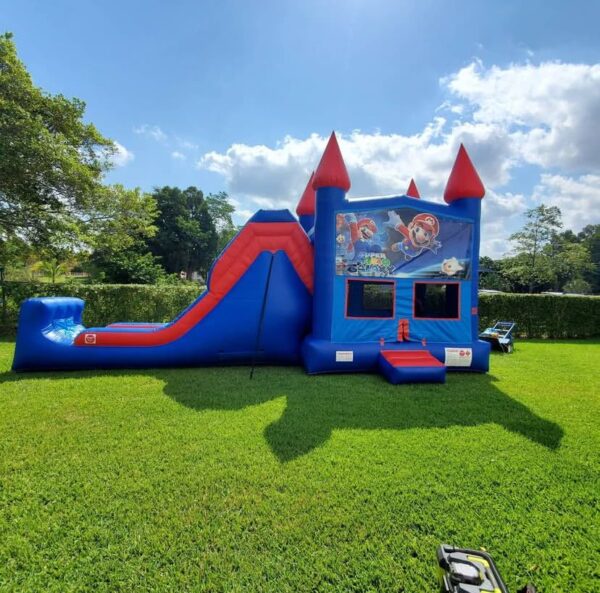 Super Mario bounce house combo slide